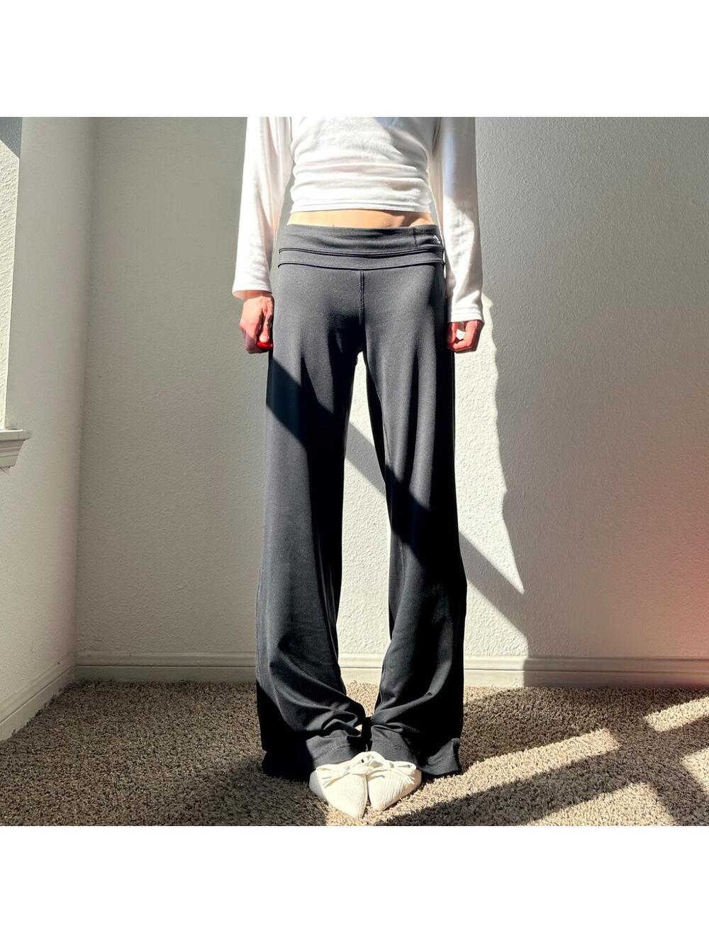 Adidas low rise bootcut flare black yoga pants